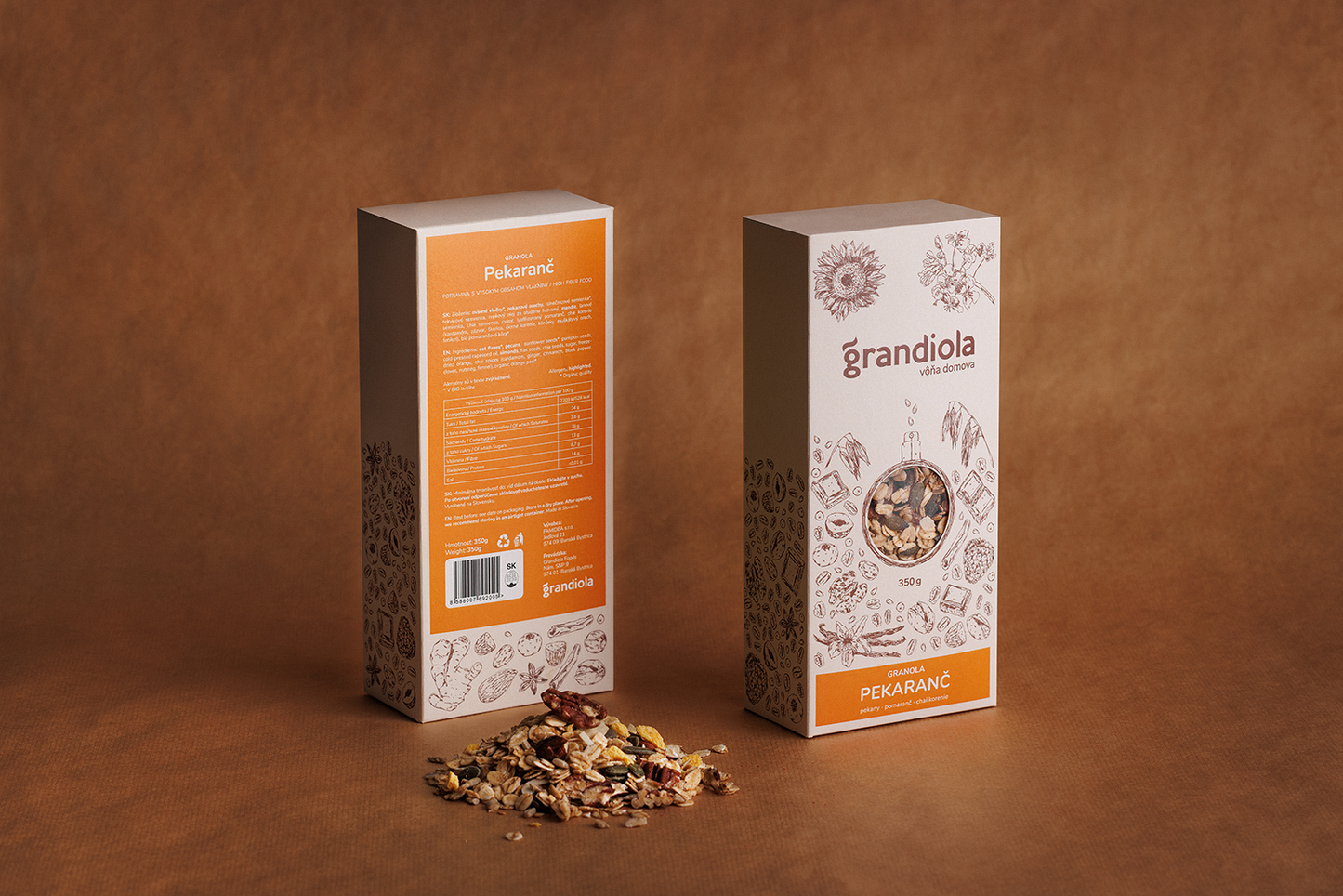 Pomarančová granola s pekanovými orechami a chai korením | Grandiola Pekaranč